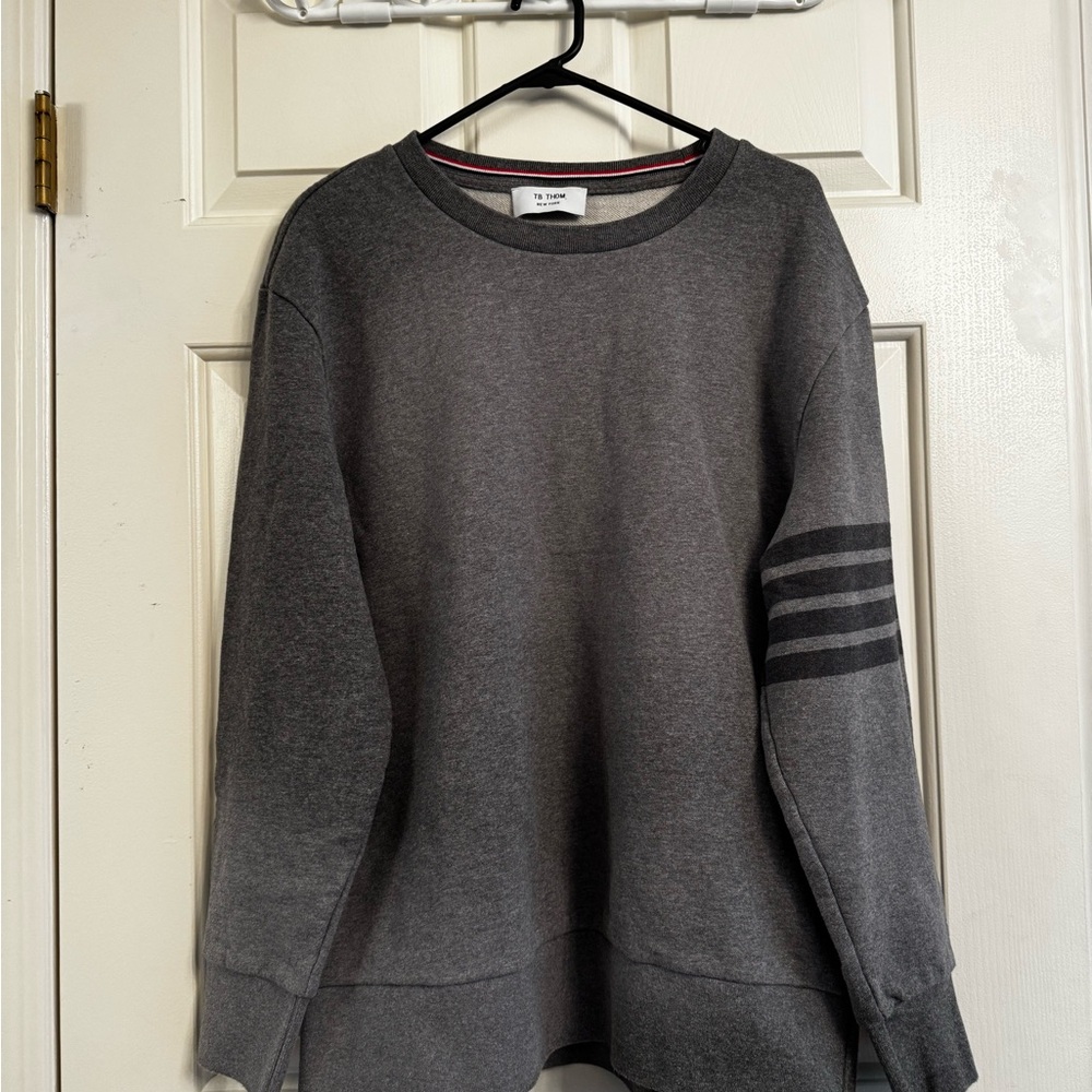 Thom Browne 4-Bar stripe cotton sweatshirt